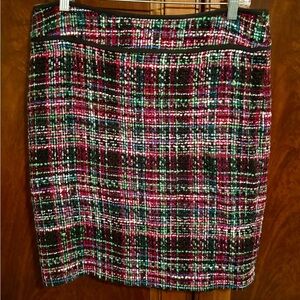 NWOT Talbots Rainbow Wool Blend Tweed Pencil Skirt 12